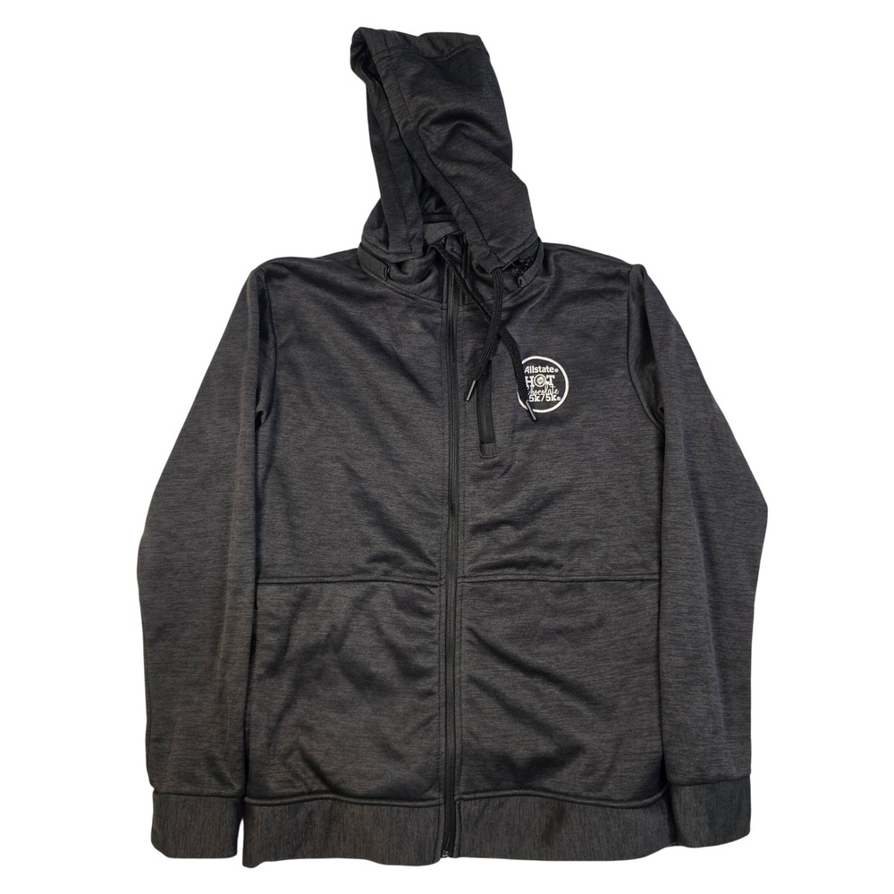 Running Man Mens Allstate Hot Chocolate 5k 15k Full Zip Hoodie Gray Size Medium